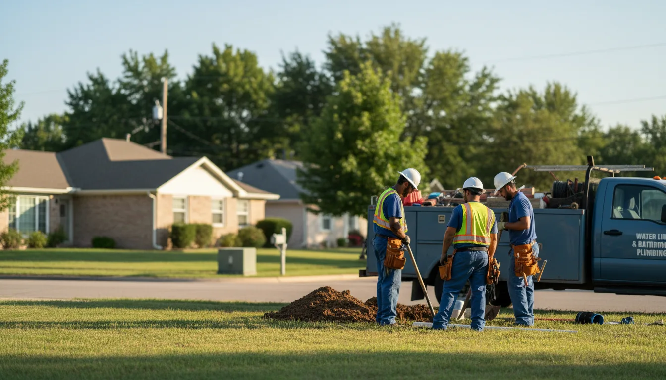 Residential water line and bathroom plumbing service in Santo, TX